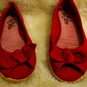 Self Esteem Red Summer Flats size 7